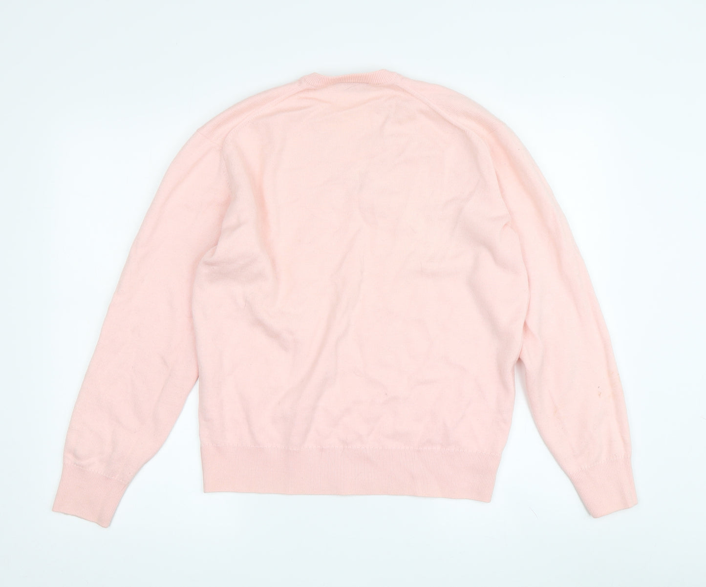 Lacoste Women's Pink V-Neck Pullover Jumper Size 6