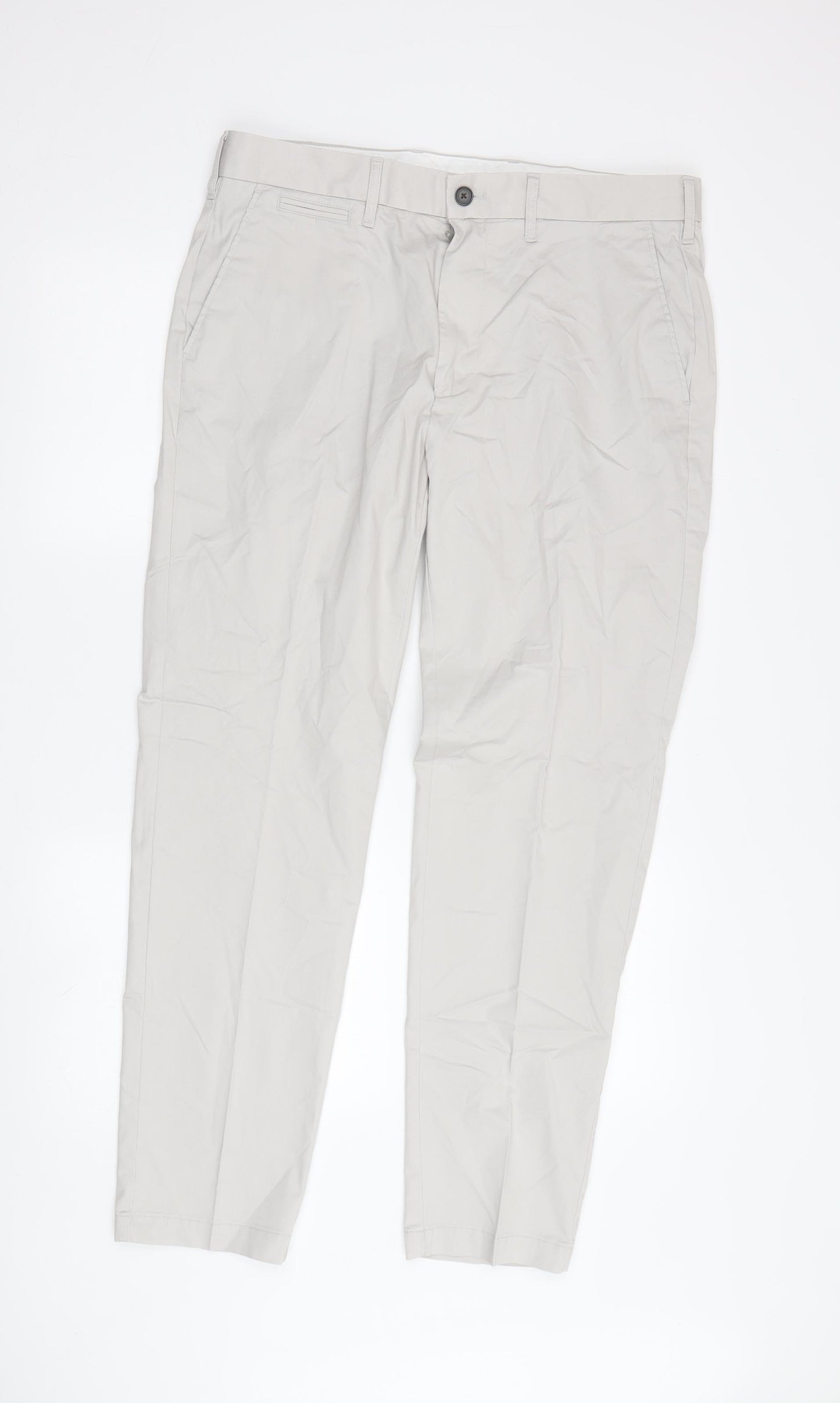 Marks and Spencer Beige Slim Fit Chino Trousers, 34