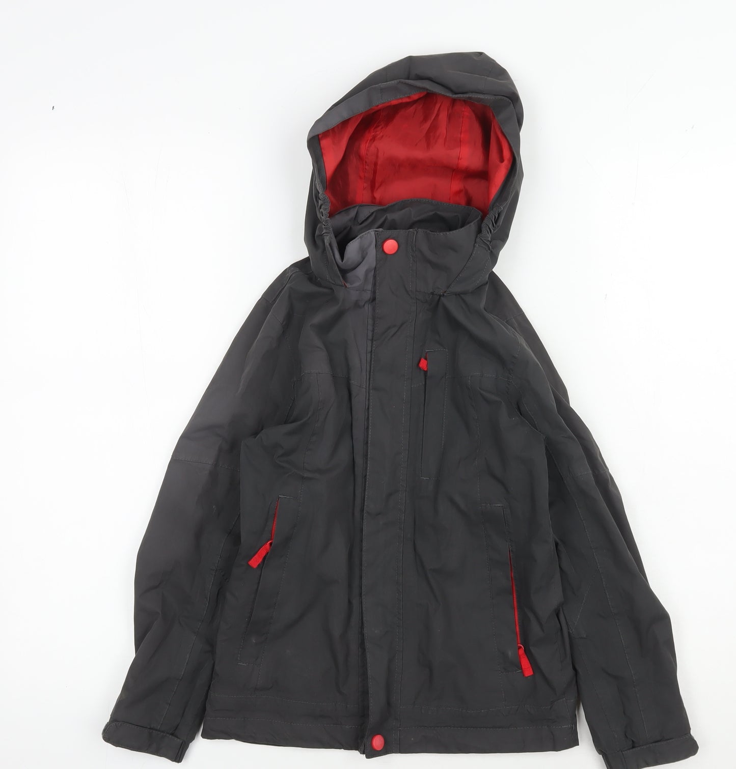 Peter Storm Boys Black Parka Coat 7-8 Years Hooded Winter Casual