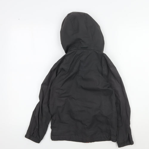 Peter Storm Boys Black Parka Coat 7-8 Years Hooded Winter Casual