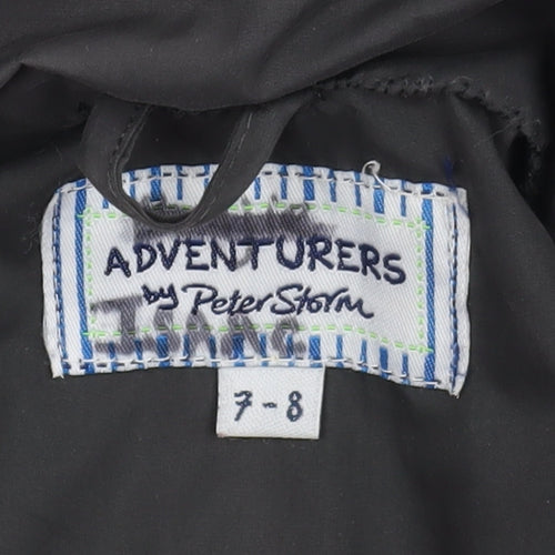 Peter Storm Boys Black Parka Coat 7-8 Years Hooded Winter Casual