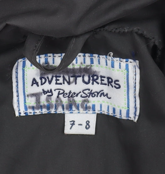 Peter Storm Boys Black Parka Coat 7-8 Years Hooded Winter Casual