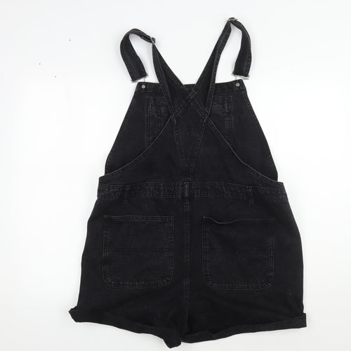 Topshop Women's Black Denim Dungaree Size 16 Casual
