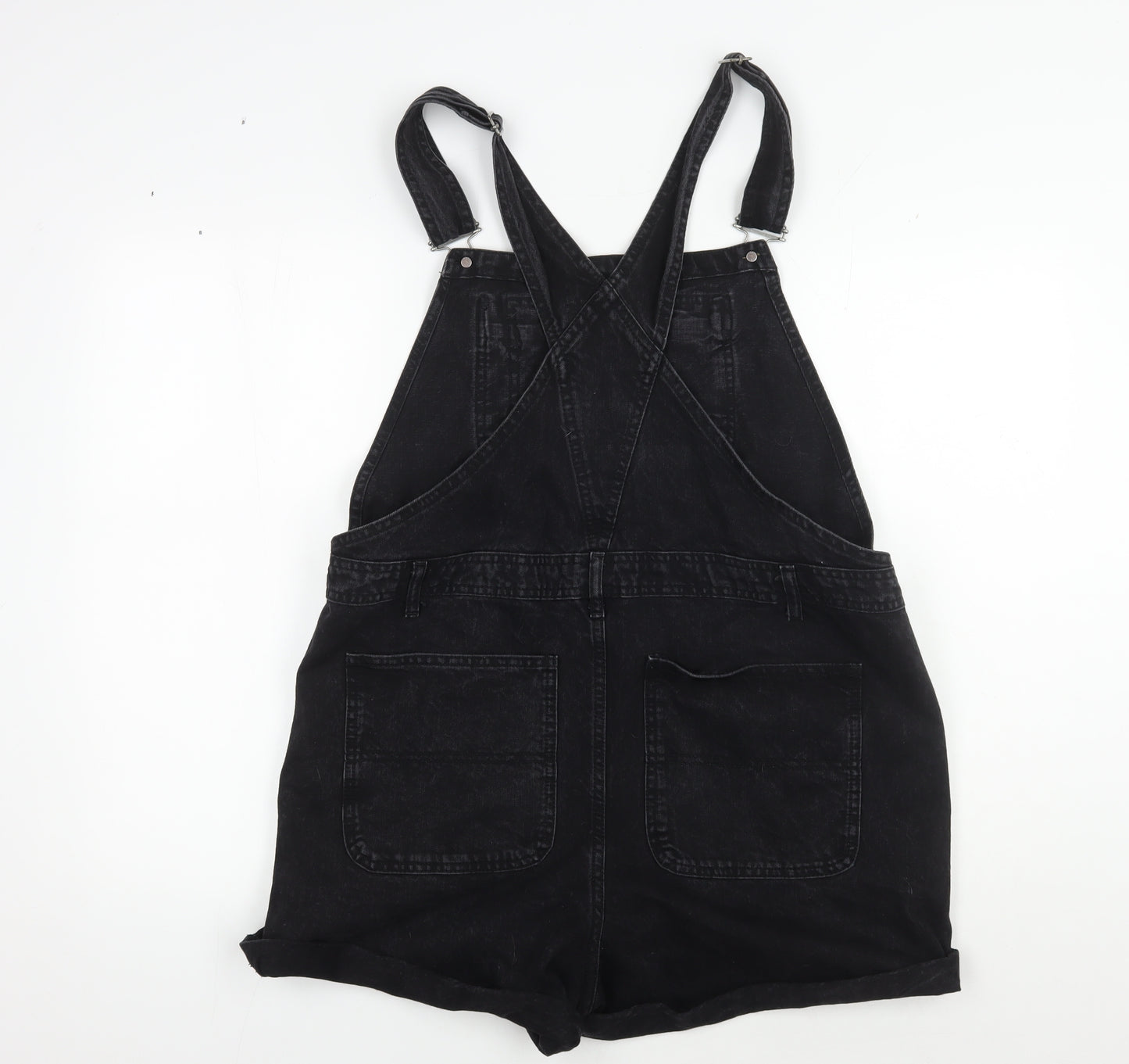 Topshop Women's Black Denim Dungaree Size 16 Casual