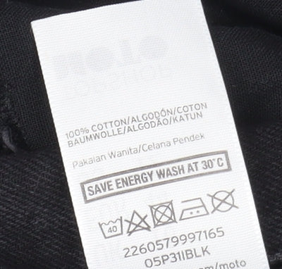 Topshop Women's Black Denim Dungaree Size 16 Casual