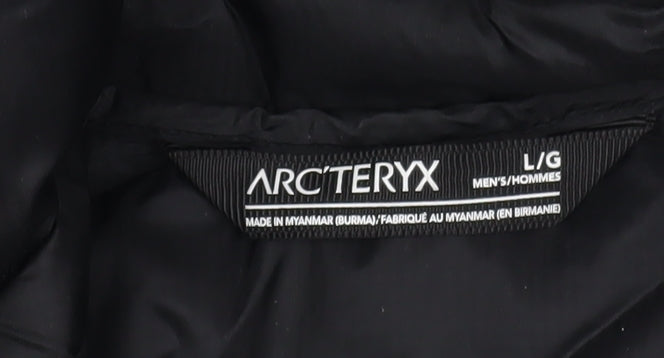 Arc'teryx Men's Black Puffer Jacket L Hooded Winter