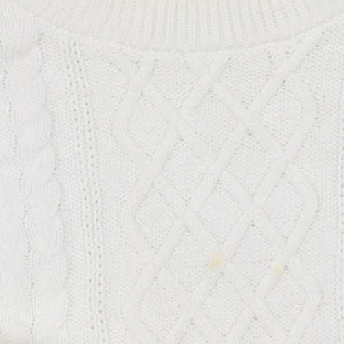 GAP Women's White Cable-Knit Pullover Jumper XL