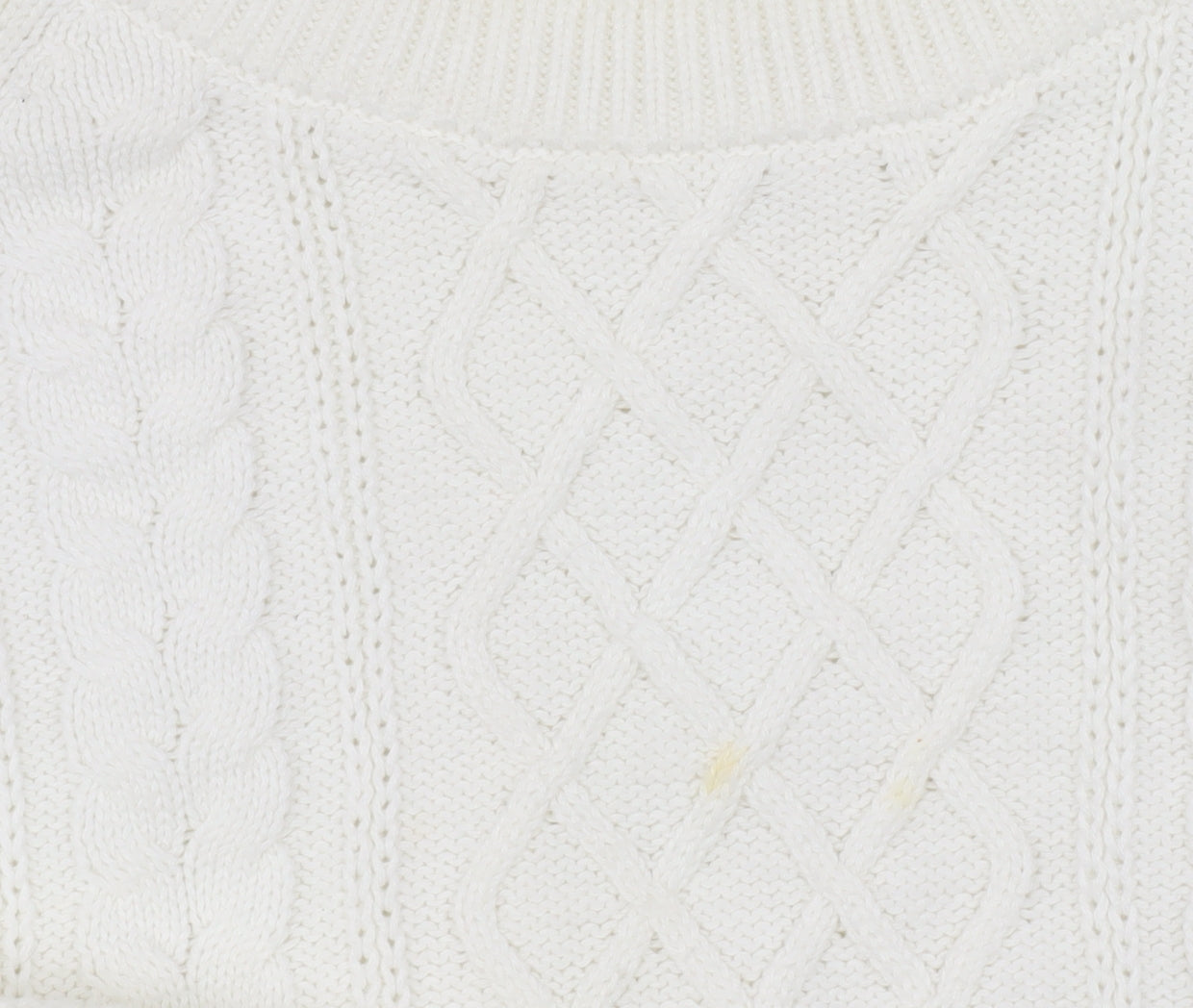GAP Women's White Cable-Knit Pullover Jumper XL