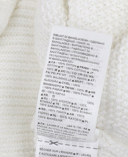 GAP Women's White Cable-Knit Pullover Jumper XL