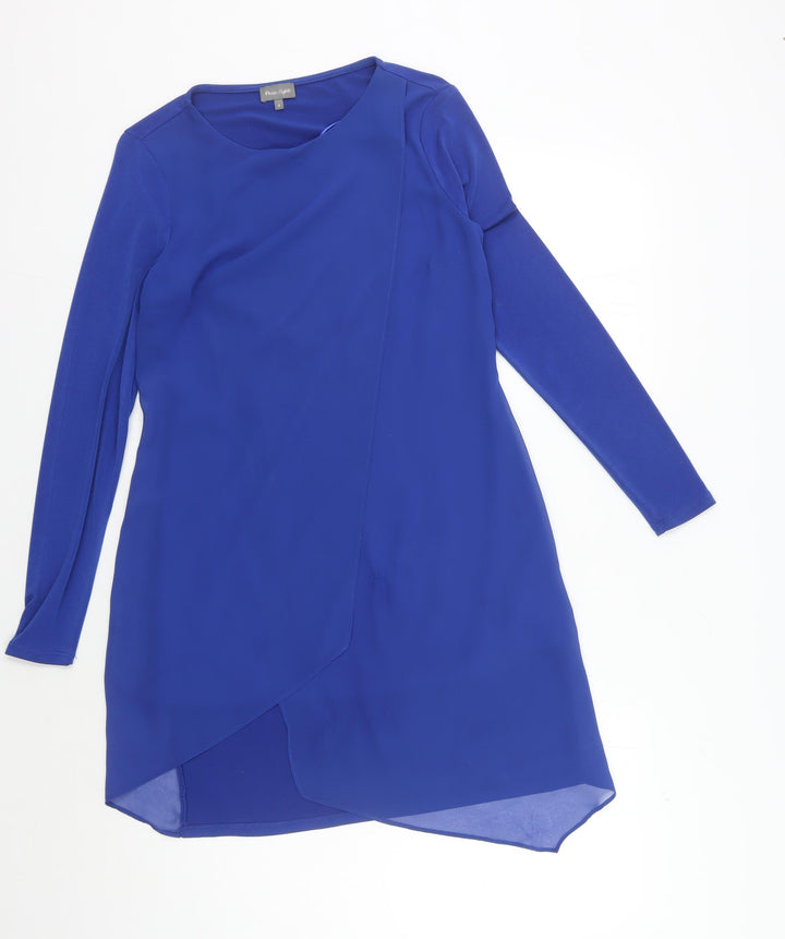 Phase Eight Women's Asymmetric Blue Midi Dress Size 8