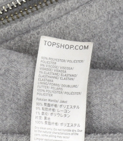 Topshop Women's Grey Overcoat, Size 8, Elegant Workwear