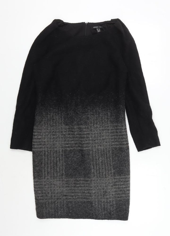 Mango Women's XS Black Grey Sheath Dress
