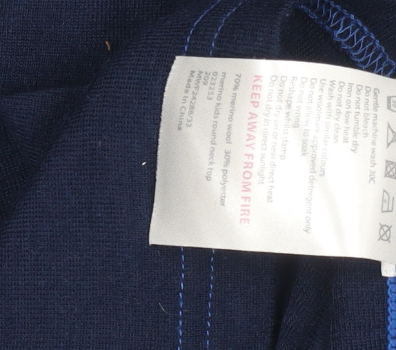 Mountain Warehouse Boys Blue Merino Wool Pullover 11-12 Years