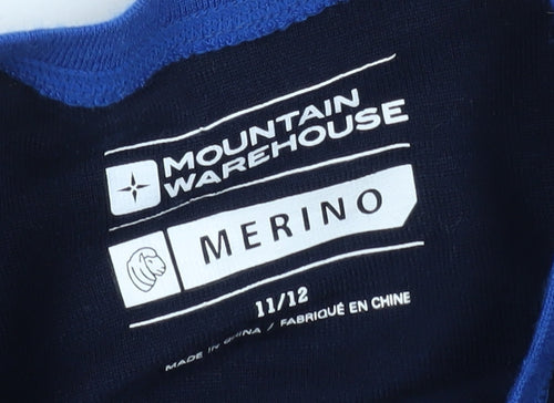 Mountain Warehouse Boys Blue Merino Wool Pullover 11-12 Years