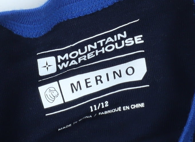 Mountain Warehouse Boys Blue Merino Wool Pullover 11-12 Years
