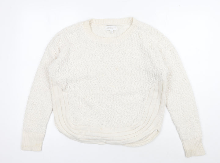 Apricot Women's Ivory Open-Knit Pullover, Size 10