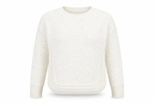 Front view of Apricot Women's Ivory Open-Knit Pullover, size 10