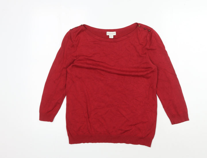 Monsoon Women's Red Pullover Jumper Size 10 Boat Neck