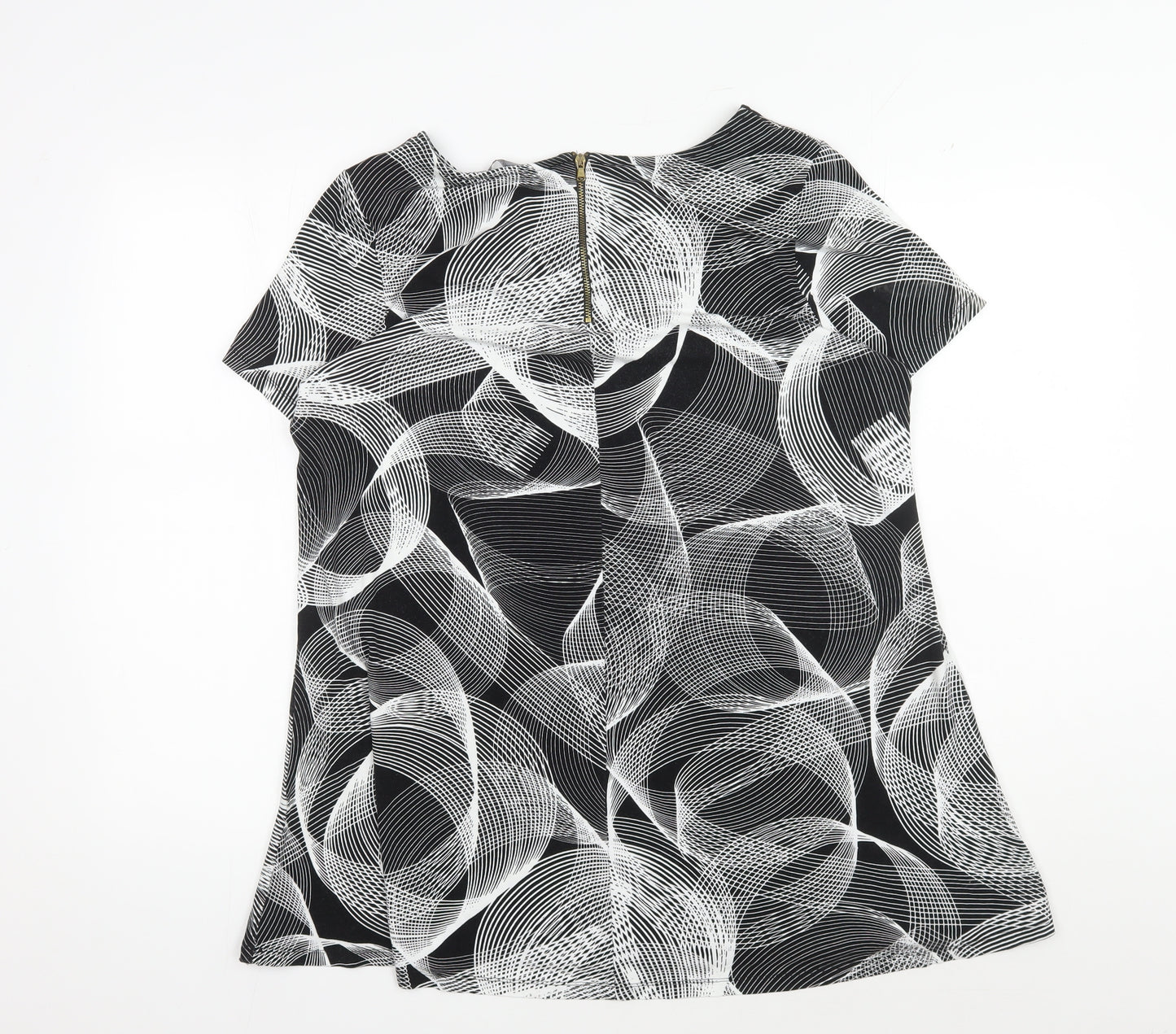 Women's Black Geometric Print Blouse, Size 18