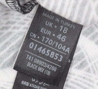 Women's Black Geometric Print Blouse, Size 18