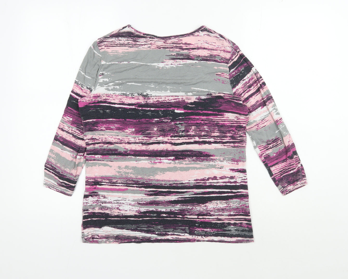 Damart Women's Multicoloured Striped T-Shirt, Size 14