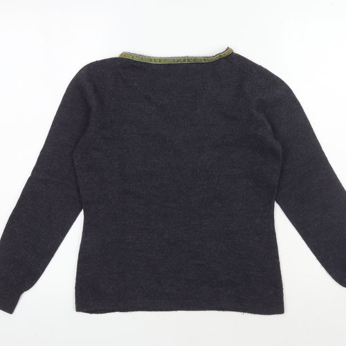 Crew Clothing Co Women's Black V-Neck Wool Pullover Jumper