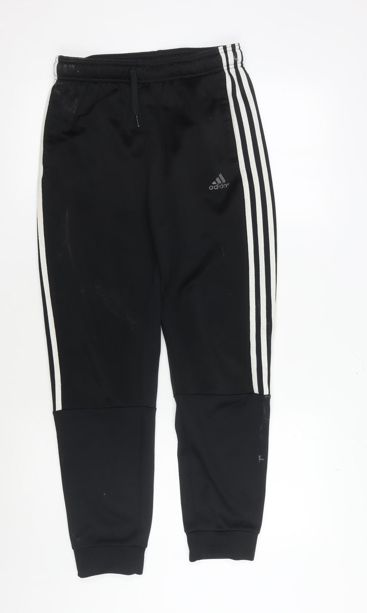 adidas Boys Black Track Pants 14 Years Regular Fit