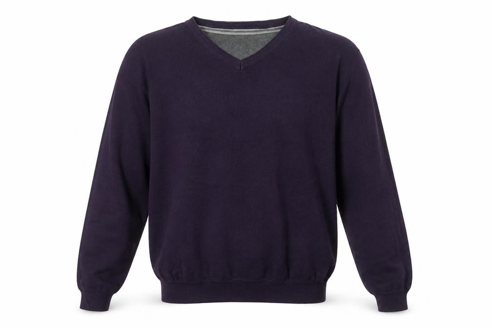 RJR John Rocha Men's XL Purple V-Neck Jumper