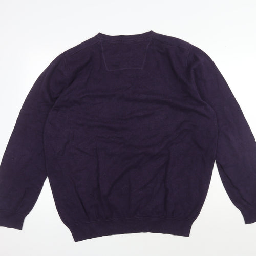 RJR John Rocha Men's XL Purple V-Neck Jumper