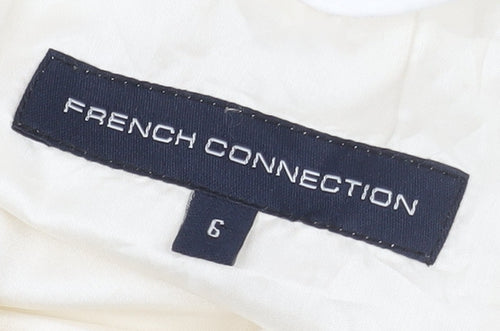 French Connection Women's Ivory Silk Shift Dress 6