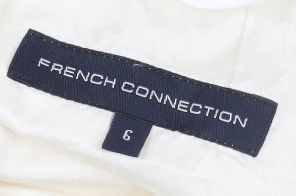 French Connection Women's Ivory Silk Shift Dress 6
