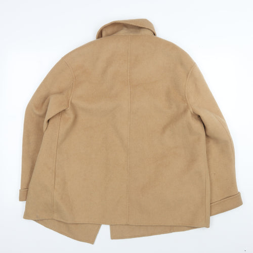 Marks & Spencer Women's Beige Wool Overcoat Size 12