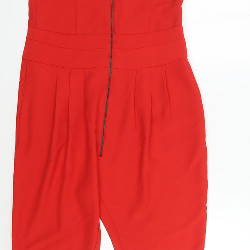 Zara Women's Red Sleeveless Jumpsuit Size 2XS