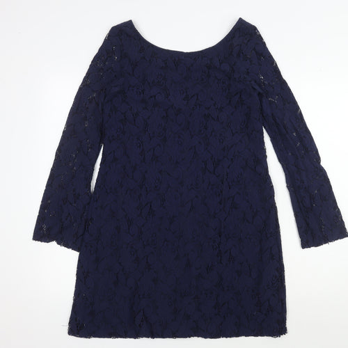 Zara Women's Blue Shift Dress, Size 12, Party-Perfect
