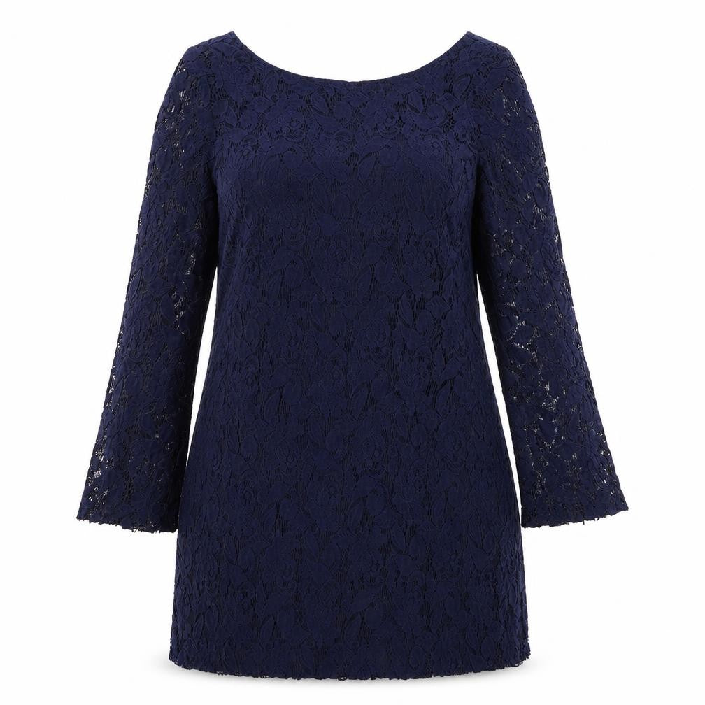 Front view of Zara Women's Blue Shift Dress, size 12, Party-Perfect