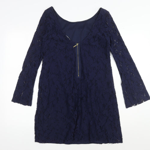 Zara Women's Blue Shift Dress, Size 12, Party-Perfect