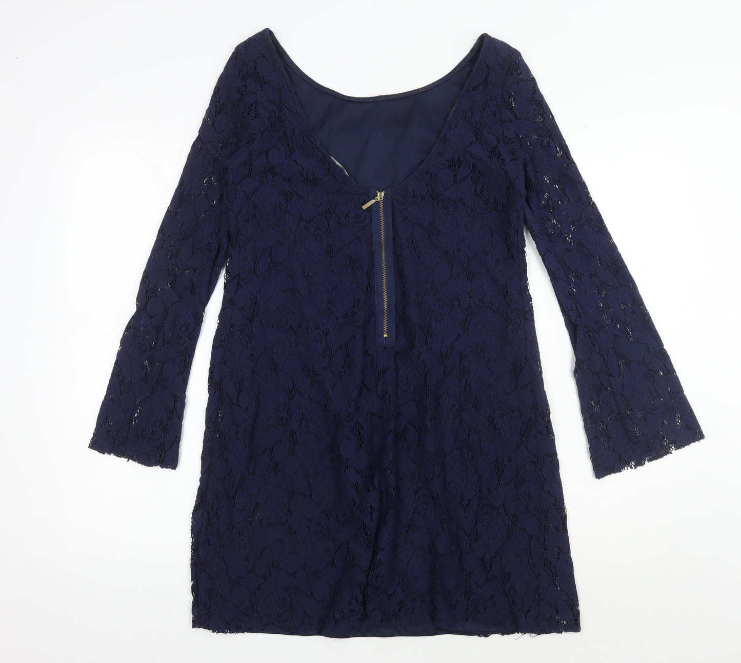 Zara Women's Blue Shift Dress, Size 12, Party-Perfect