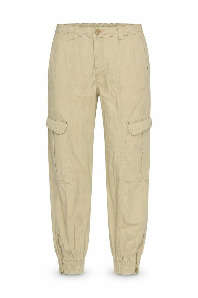 Front view of In Other Words Women's Beige Cargo Trousers UK 8