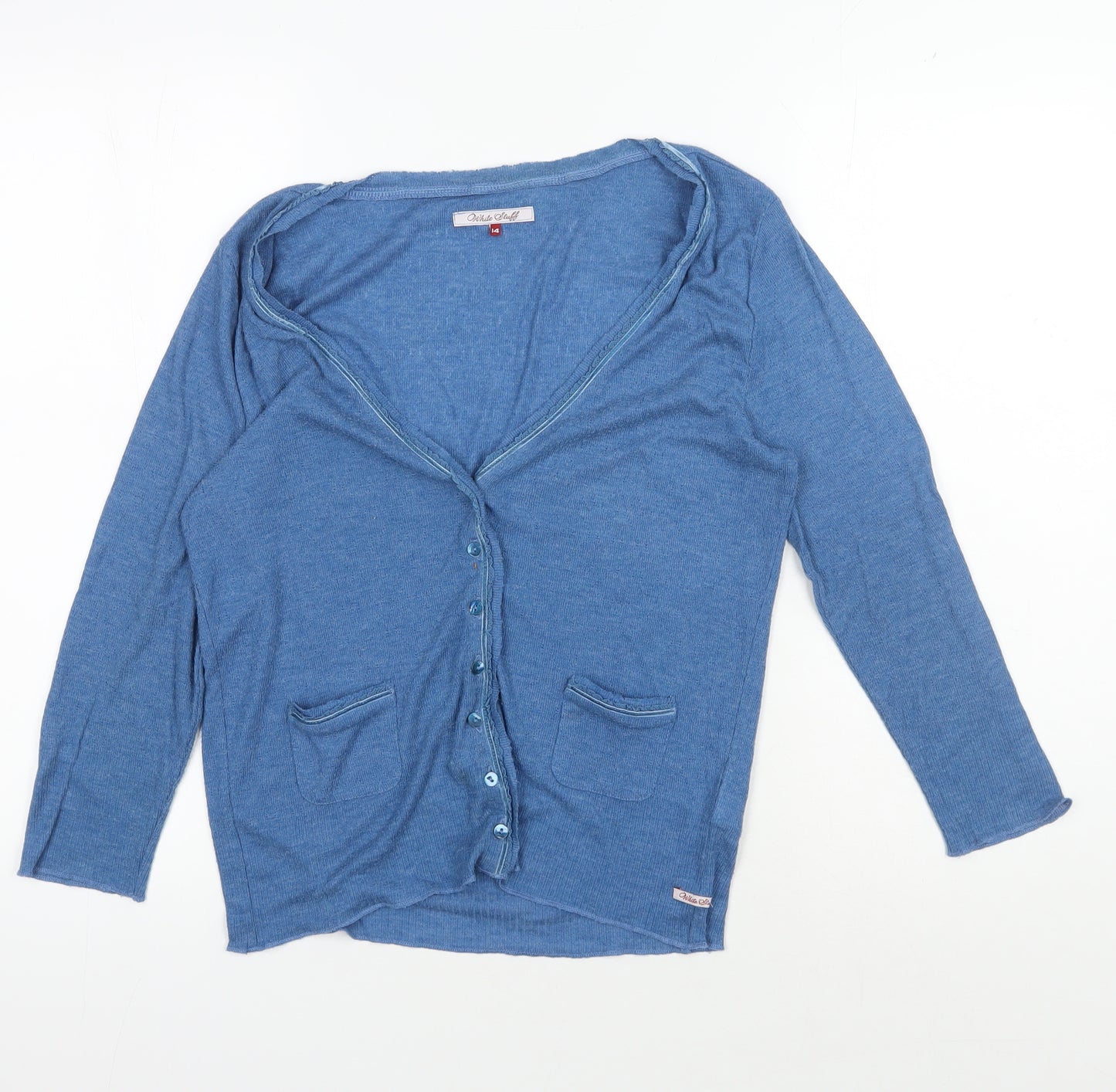 White Stuff Women's Blue Cardigan V-Neck Size 14