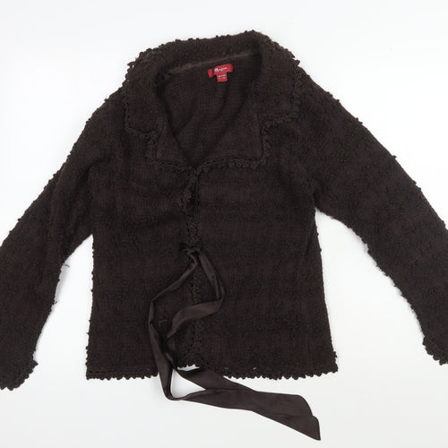 Monsoon Women's Brown Collared Knit Cardigan Size 12