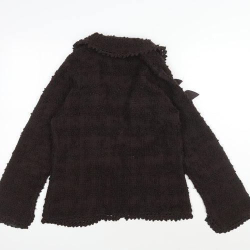 Monsoon Women's Brown Collared Knit Cardigan Size 12
