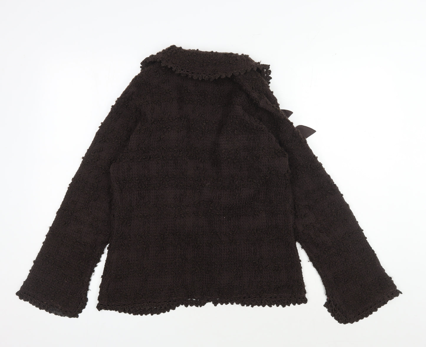 Monsoon Women's Brown Collared Knit Cardigan Size 12