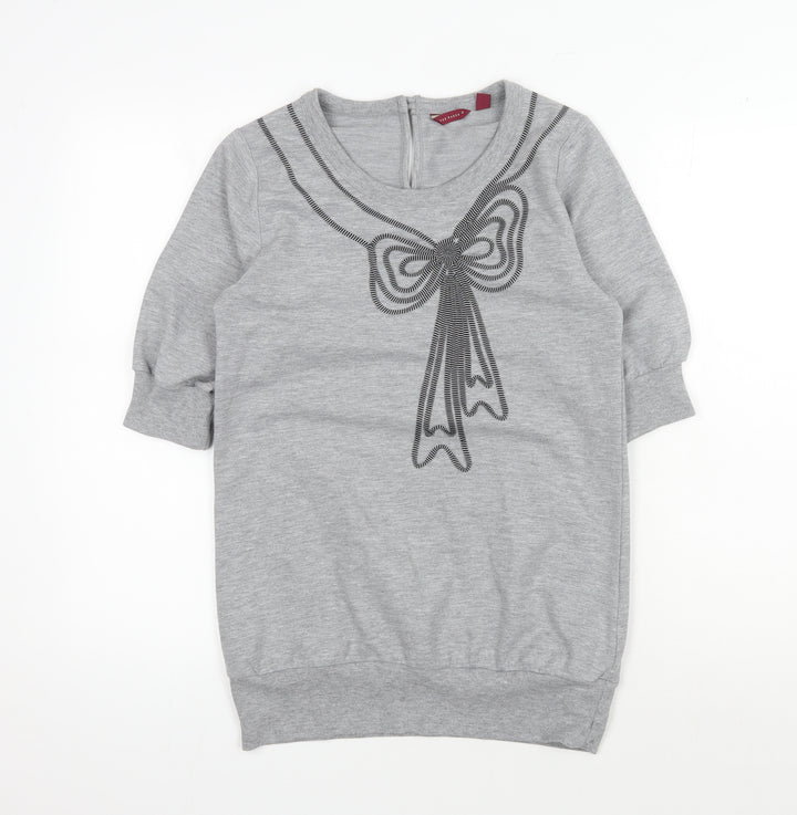 Ted Baker Women's Grey Crew Neck Bow T-Shirt, Size 10