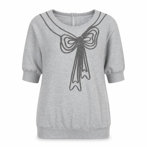 Ted Baker Women's Grey Crew Neck Bow T-Shirt, Size 10