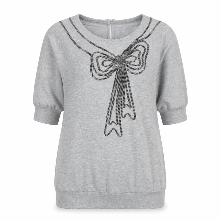 Ted Baker Women's Grey Crew Neck Bow T-Shirt, Size 10