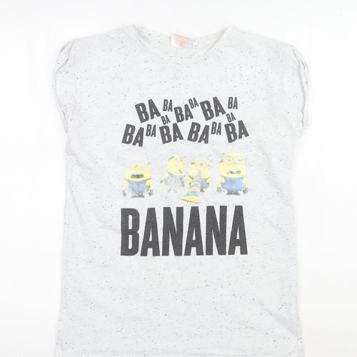 Despicable Me Teens White T-Shirt Size 6 Minions Crew Neck