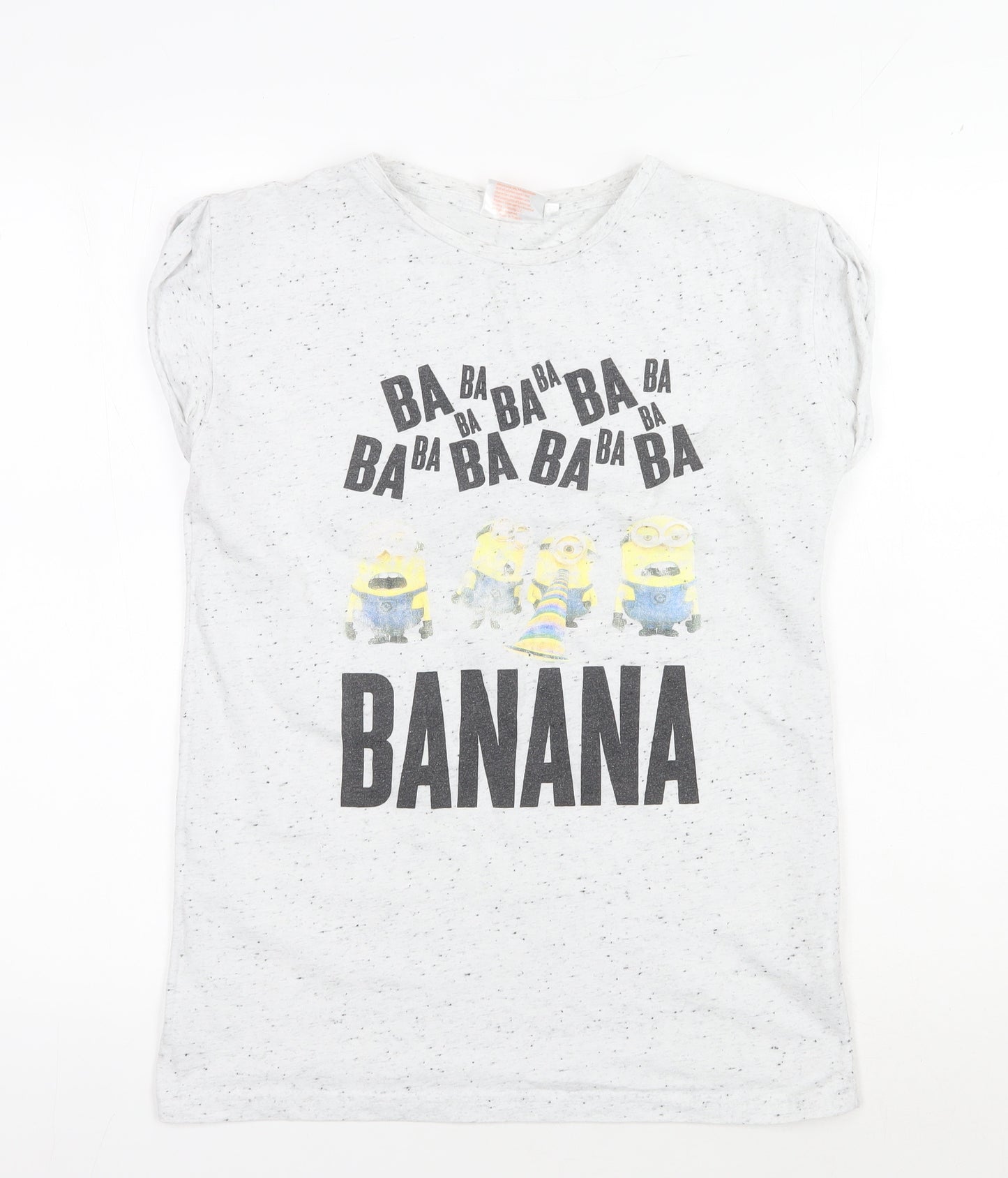 Despicable Me Teens White T-Shirt Size 6 Minions Crew Neck
