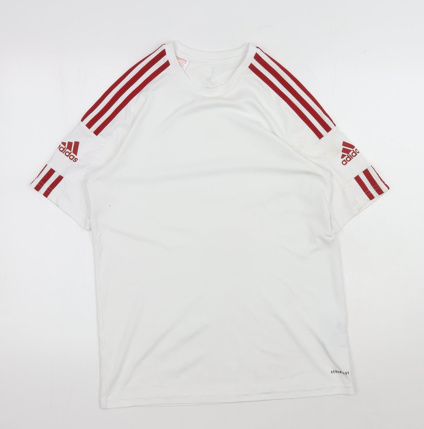 Adidas Boys White Football Jersey, Size 16, Athletic Fit