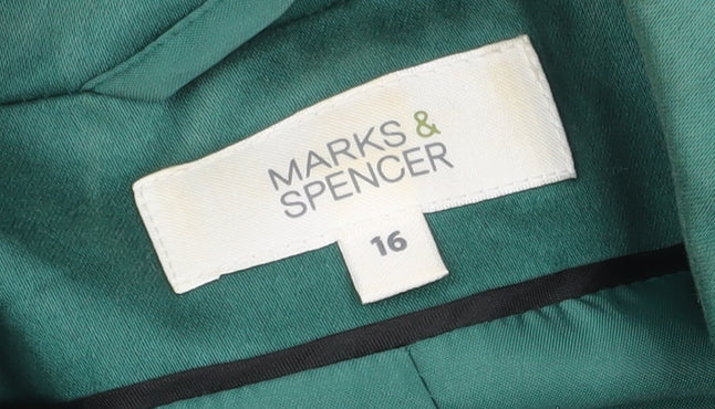 Marks and Spencer Women's Green Coat Size 16