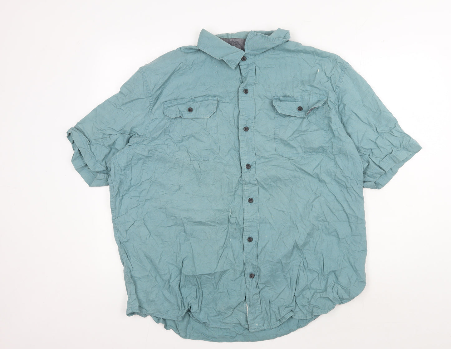 Wrangler Men's Blue 2XL Button-Up Shirt - Casual Style